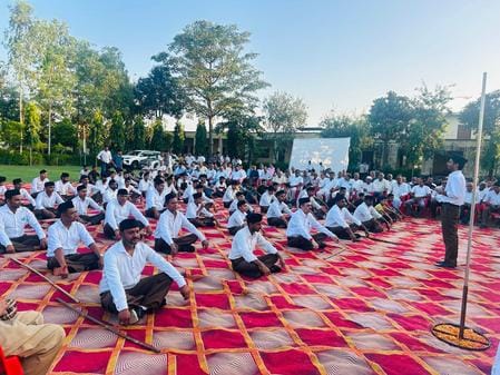 RSS volunteers took out a march
