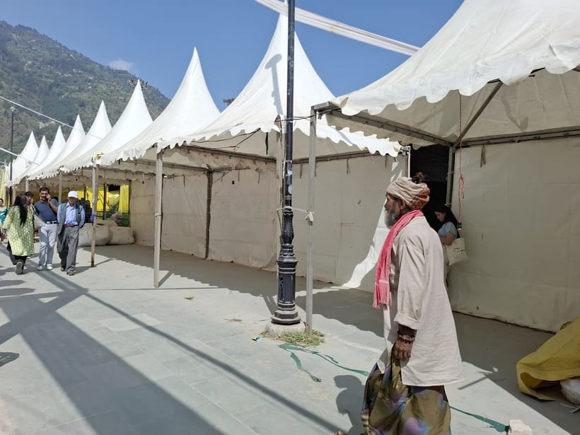Traders were busy decorating the market on the second day as well.