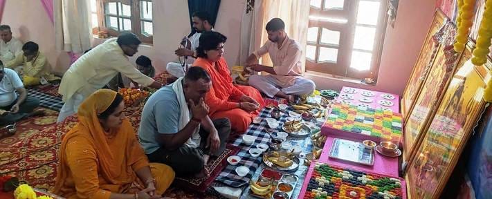 Rishi Markandeya Prakatyotsav begins with Mandap Poojan on the banks of the Markanda River.
