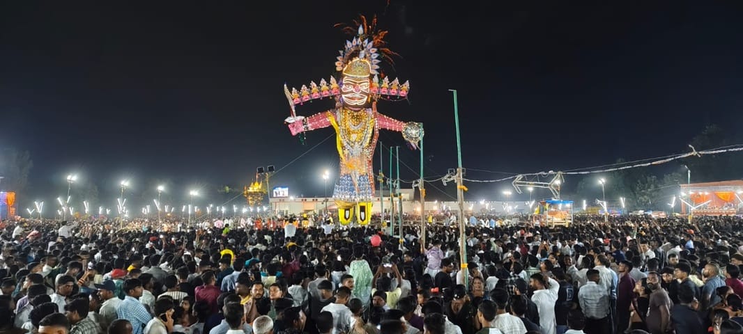 The burning of Ravana's effigy marks the victory of good over evil.