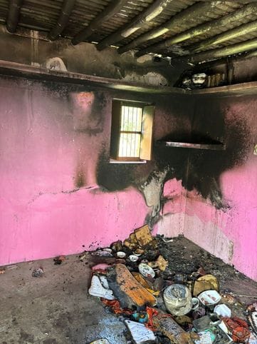 Fire broke out in a house in Lower Tip, goods burnt to ashes