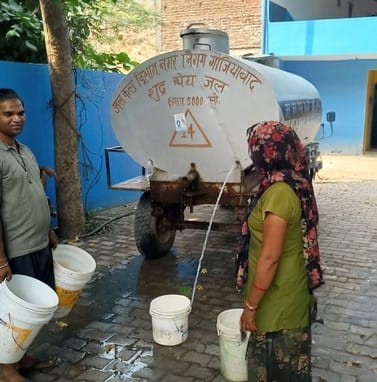 The 48,000-strong population of Vijayanagar has been starving for water for eight days.