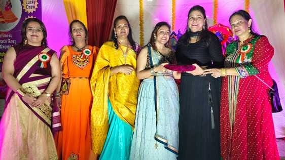 Women enjoyed dancing to the traditional tunes of Dandiya.