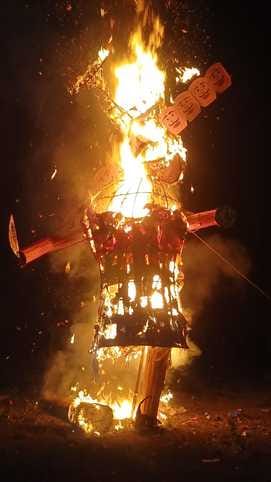 Ravana's effigy was burnt in Panchavati and Kali temple premises.