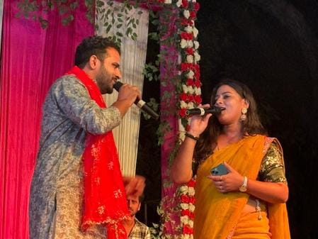 Devotees danced to devotional songs during Devi Jagran