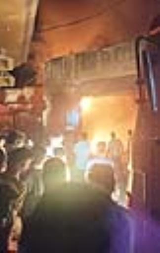 Help arrived late... goods were burnt in a fire at the electronics warehouse in Barwala