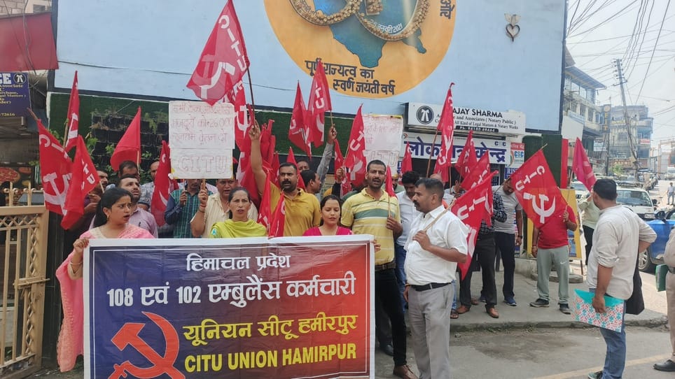 108 and 102 ambulance workers went on strike over their demands.