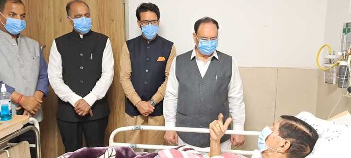 Nadda met former MLA Babu Ram Gautam at AIIMS before returning to Delhi.