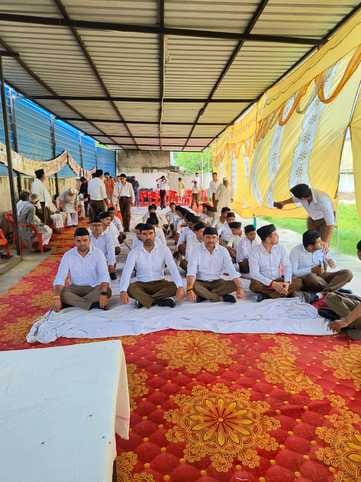 A procession was taken out on the centenary year of the Sangh.
