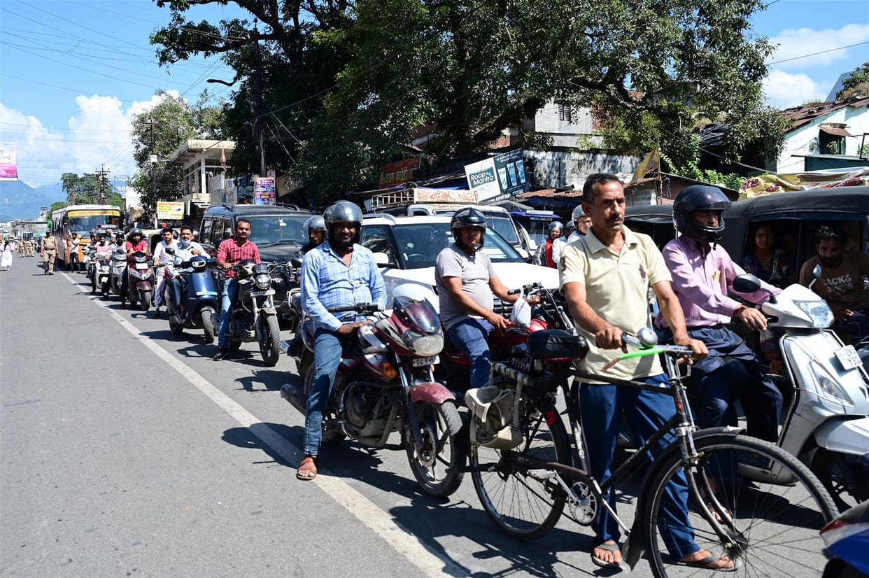 A procession was taken out on the foundation day of Rashtriya Sevika Samiti.