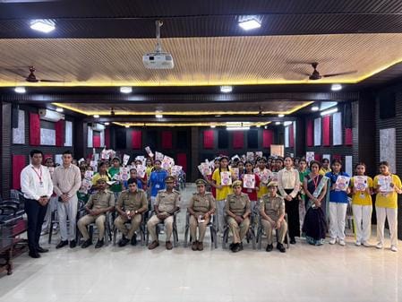 Girl students were made aware about women safety and self-defense.