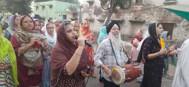 Devotees took out a morning procession in connection with the festival of light.
