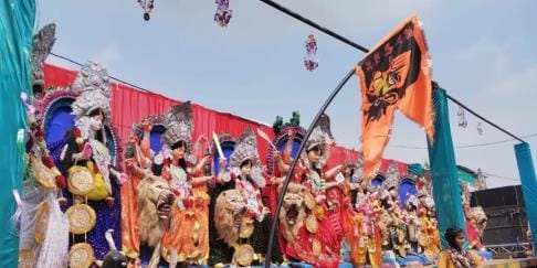 A procession was held before the idol immersion.