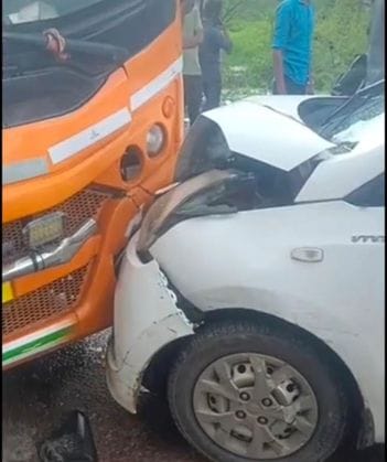 Uncontrolled car hits several vehicles, two injured