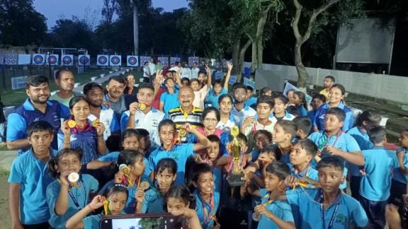Deoria is the overall champion in the state-level archery competition.