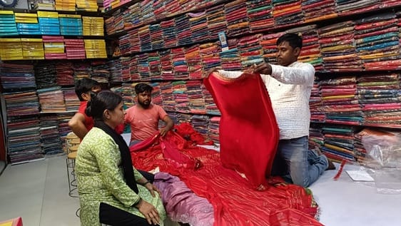 Banarasi silk, crunchy chiffon and Jaipuri bandhej became the favourites.