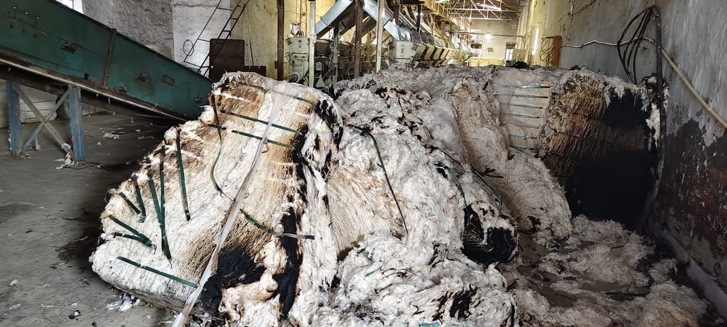 A massive fire broke out at a cotton factory, and it was brought under control within four hours.