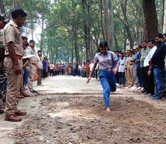 Participants displayed their strength in long jump, running and tug of war