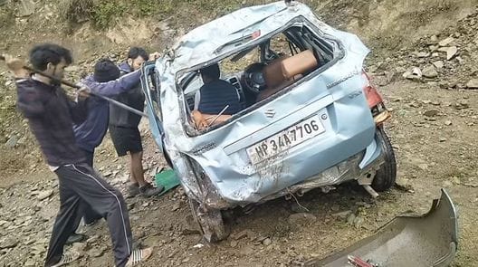 Car falls into ditch near Garlog, driver seriously injured