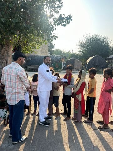 Clothes and shoes distributed to the needy on the foundation day