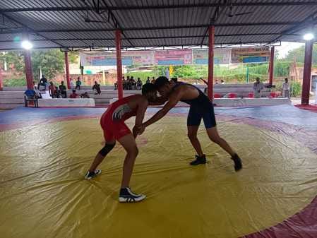 Wrestlers got their measurements done in the wrestling competition