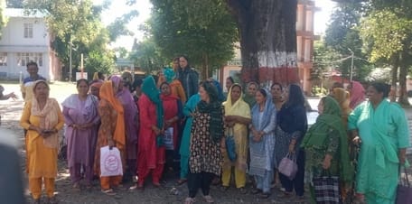Mid-day meal workers arrived for training, but the trainers did not turn up.