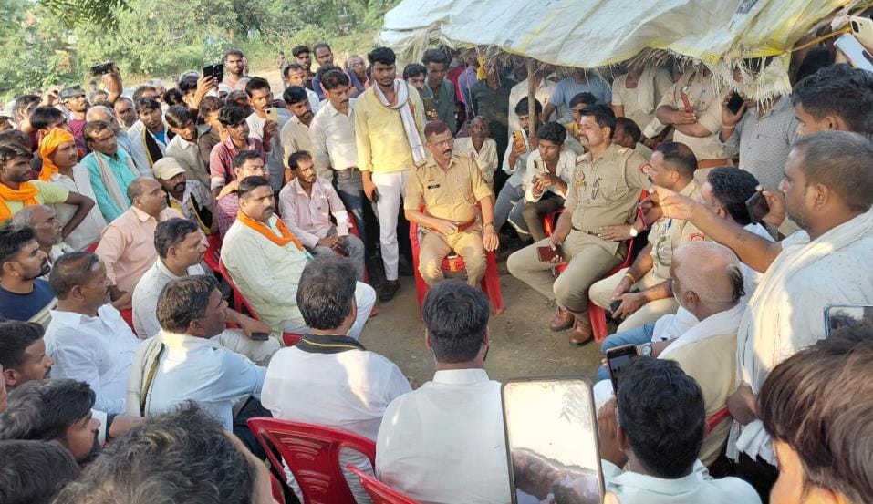Villagers staged a protest by placing the body on the roadside.