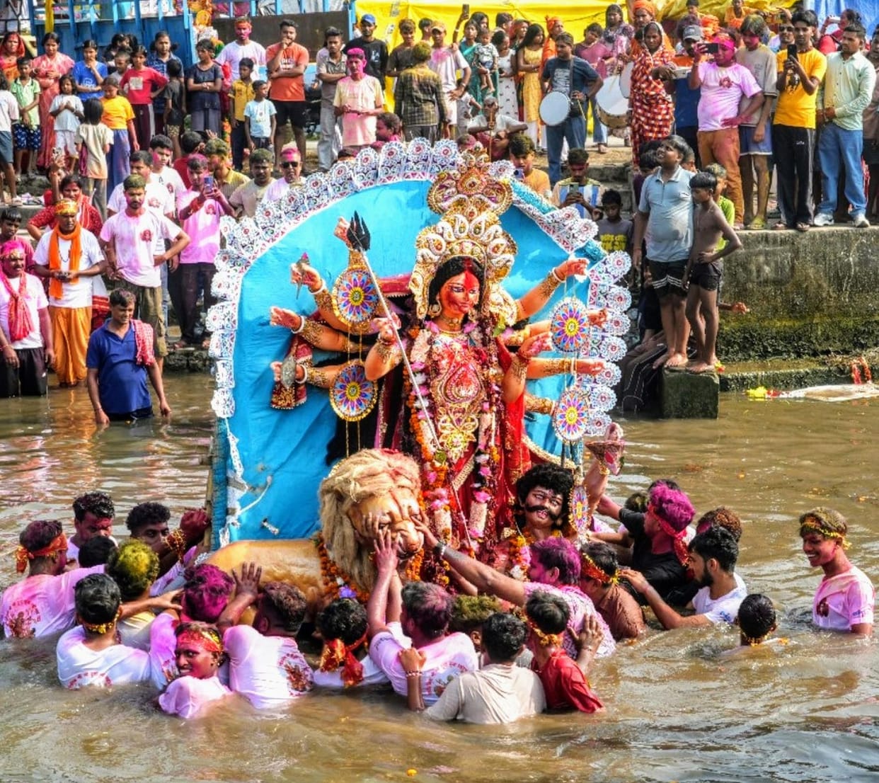 Durga Puja festival concludes with idol immersion