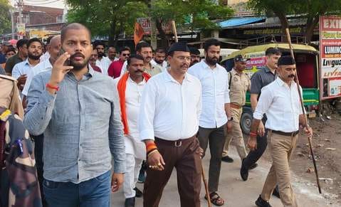 RSS volunteers took out a march