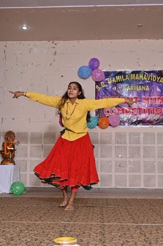 The girl students displayed their talent in dance, singing and musical instrument playing.
