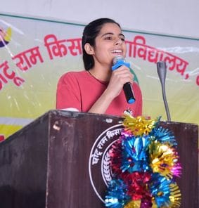 Kajal topped the poetry symposium and Sakina topped the painting competition.