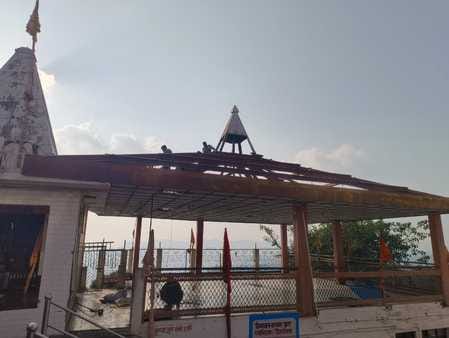 Demolition of the old building at Baba Balak Nath Temple begins