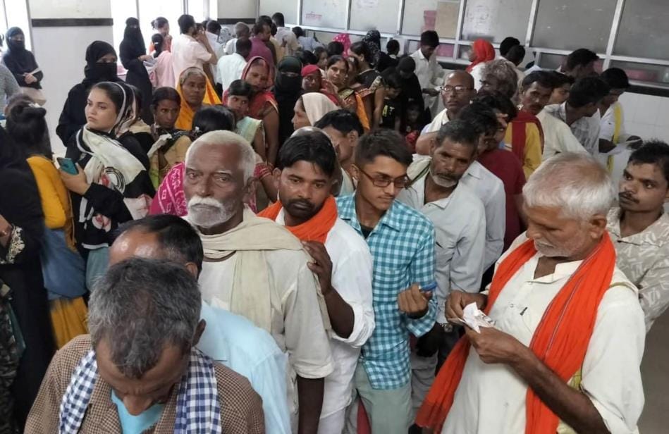 Patients flocked to the medical college, it took hours to get a slip made.