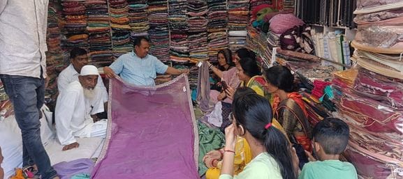 Women throng the market for Karwa Chauth shopping.