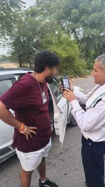 1035 drivers were challaned for violating lane change rules.