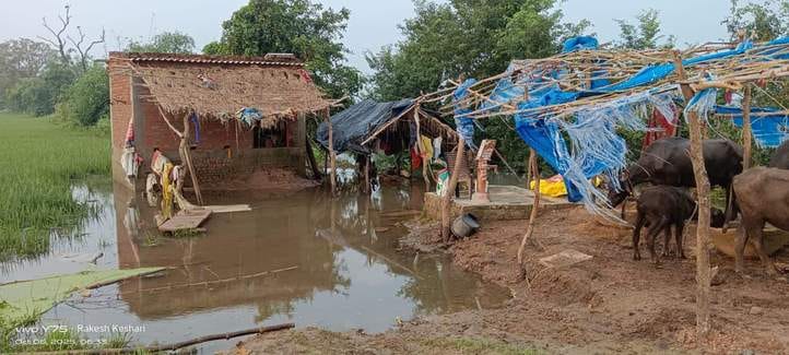 The water in the area hasn't dried up even after three days, leaving people stranded in low-lying areas.