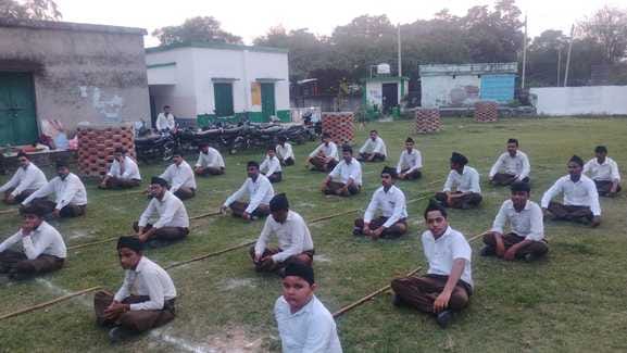 RSS workers took out a procession and displayed tableaux depicting brave women.