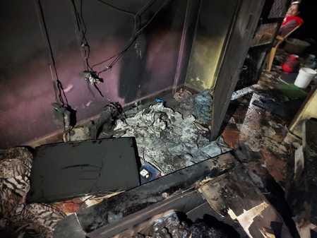 A house caught fire due to a short circuit in Kuthera village, causing a loss of Rs 2 lakh.