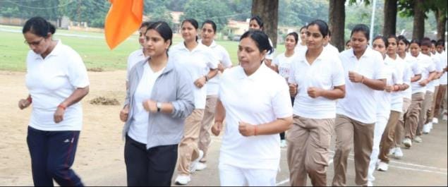 Women police officers gave the message of empowerment