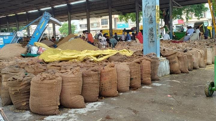 Rain soaks 500 quintals of paddy in the market, farmers worried