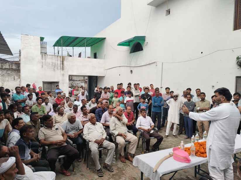 MLA Atul Pradhan laid the foundation stone for the CC road in Dulhera.