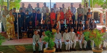 Children staged Ramlila in the school.