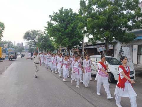 A march was taken out on the message of organization and women empowerment.