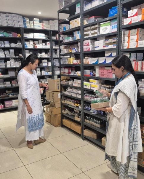 Five samples of cough syrup were taken from eight medical stores.