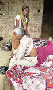 A farmer who went to collect grass was attacked by a bull and injured.