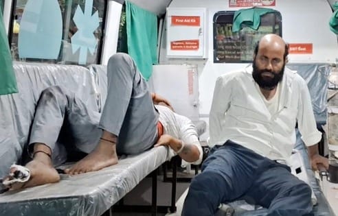Truck collides with parked pickup, one artist killed, 11 injured