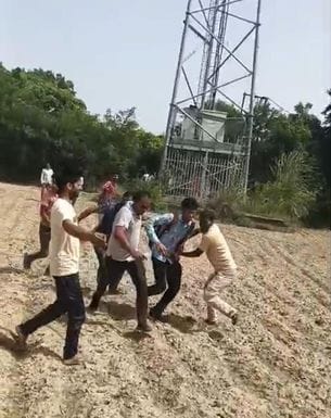 In Baisauli, angry farmers chased and beat the secretary in the field.