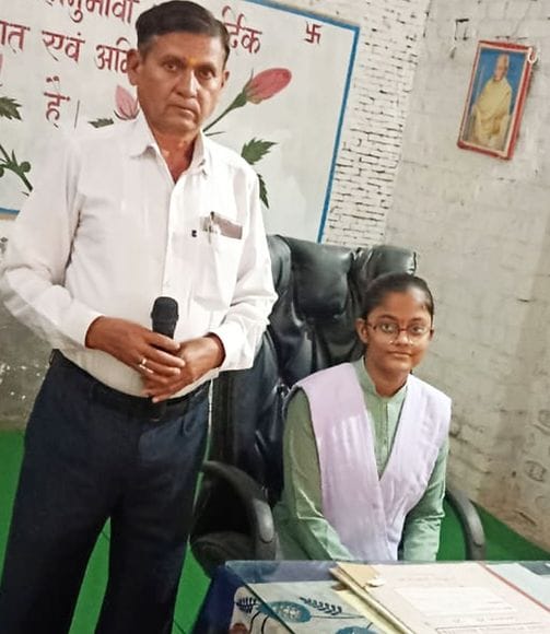 Akanksha became the principal for a day and taught her classmates