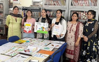 104 girl students gave the message of de-addiction through slogans