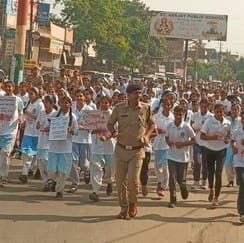Girls ran with the message of women's safety and empowerment.